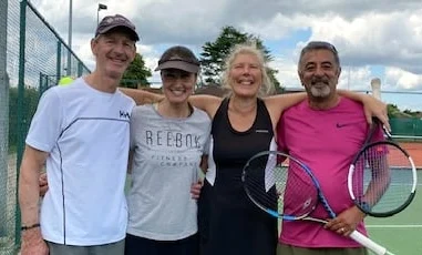 Wargrave Tennis Mixed Doubles Team John Fiona Bev Raman July 2024